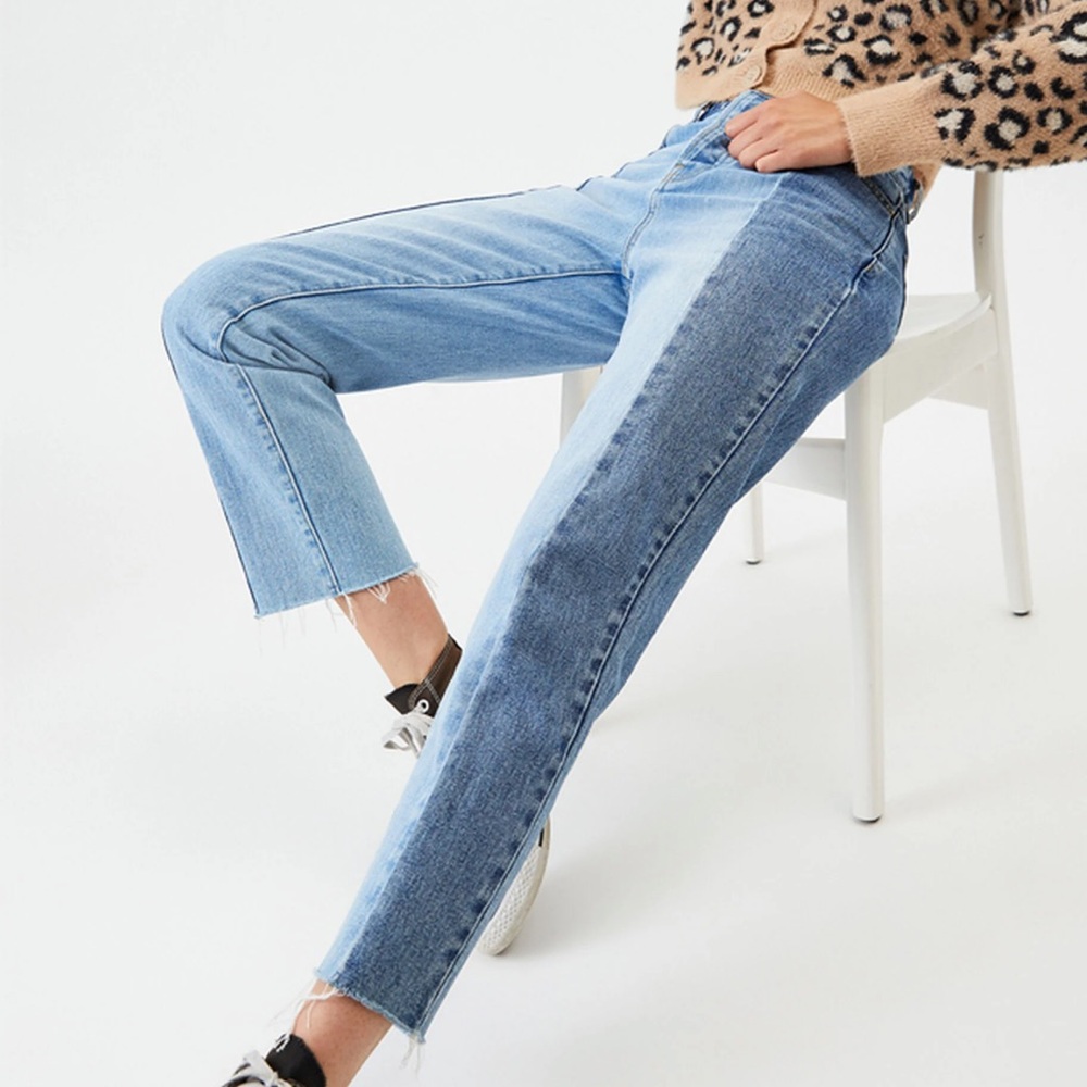 Pacsun Two-Tone High-Waisted Straight Leg Jeans Size 24 - Waist 13” NWT